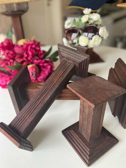 Suportes anos 50 em madeira de Mogno