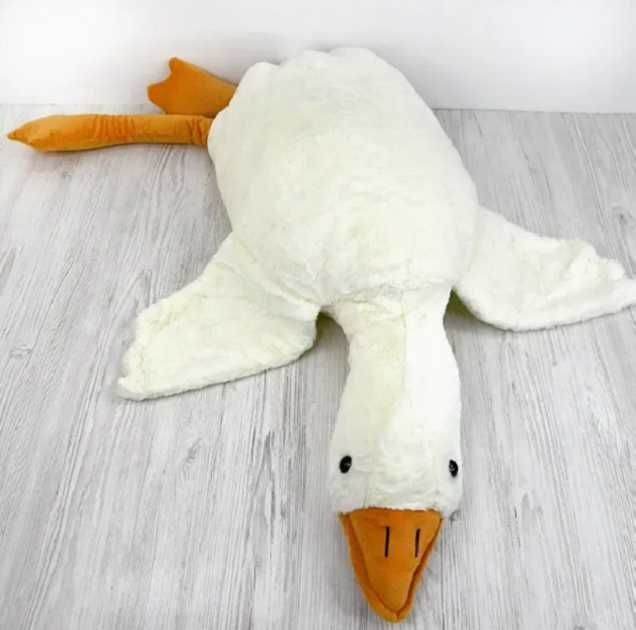 М'яка іграшка з пледом усередині, Гусь обіймашка, білий, 160 см.