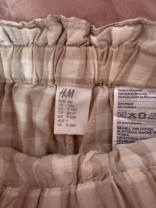 Spodenki spodnie  H&M rozm 80 bawełna