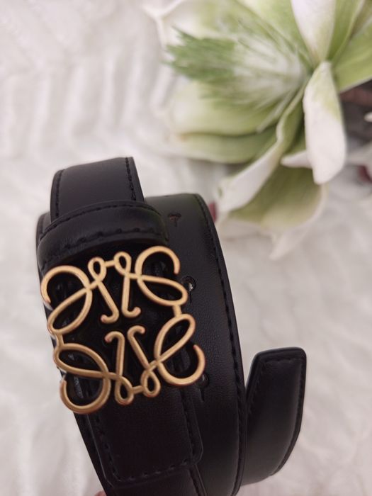 Pasek skórzany złota klamra 105cm M old money style premium CC LOE