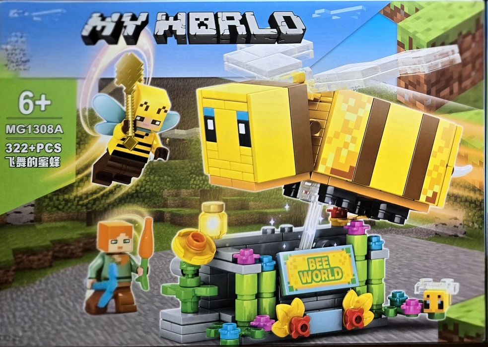 Nowe klocki Minecraft duża Pszczoła pasieka bee kompatybilne z Lego