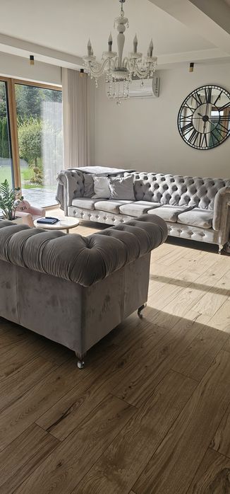 Zestaw 2 kanap chesterfield pikowane 5 osobowe