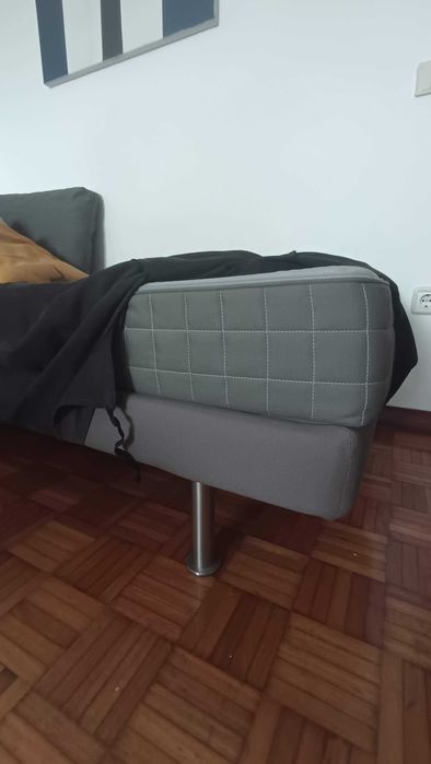Sommier Cama Individual 90x200cm c/ Colchão + Capa Removível - Pés Metal - Ótimo Estado p/ Quarto ou Sala