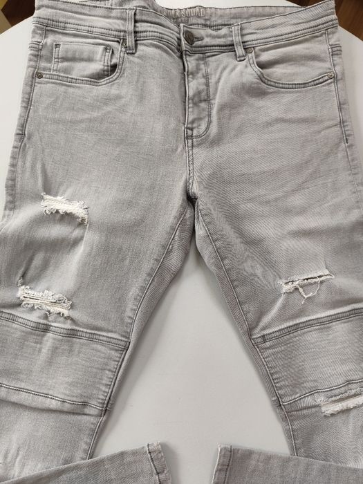 Spodnie jeans kolor szary