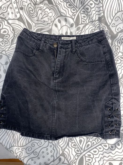 Spodnica stradivarius 34 jeans wiazana wysoki stan