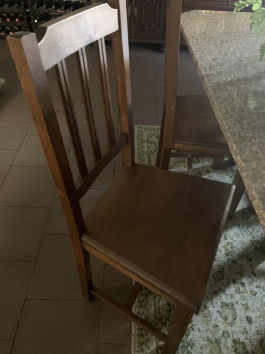 Mesa de Granito e Madeira castanho