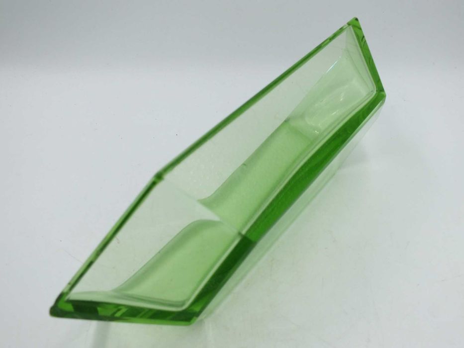 Salaterka  styl ART-DECO Szkło kolor URANOWY