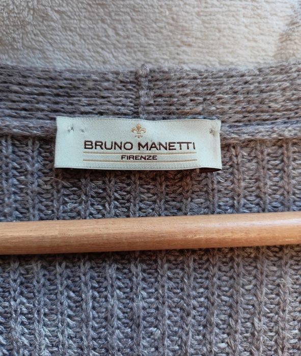 Sweter/ Kardigan jedwab + len  Bruno Manetti/ Roz Uniwersalny