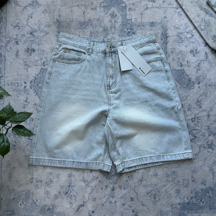 Широкі голубі джинсові шорти baggy oversized sk8 y2k jaded london skater opium rap bootcut шорты короткие old money flared оверсайз реп базові