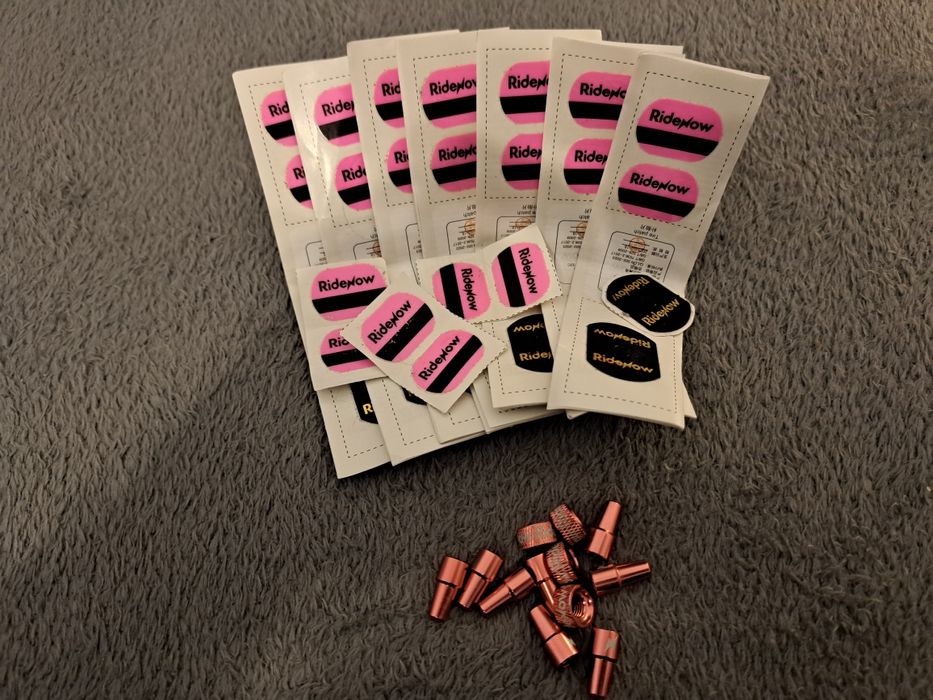 RideNow Łatki / zaworki presta rowerowe Nakrętki NOWE