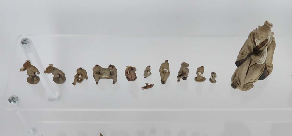 Miniature MUG, figuras argila China, antigas