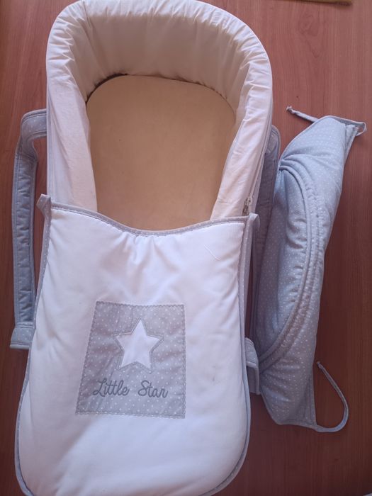 Alcofa de transporte (carrycot), Mariamãe Little Star, cinza e branco