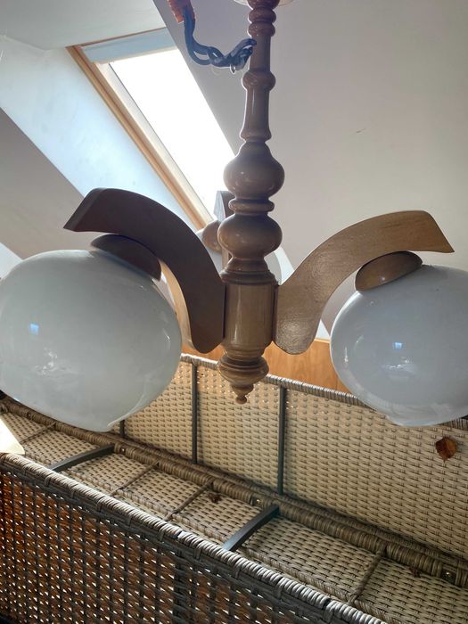 Lampa drewniana wisząca sufitowa