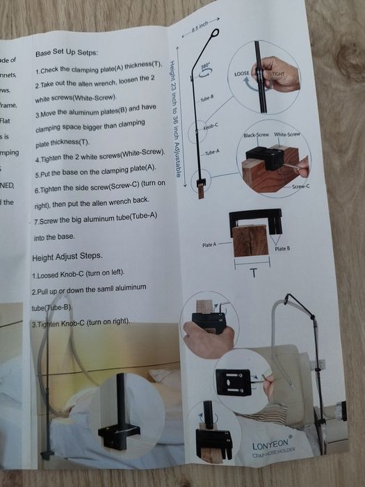 Uchwyt węża CPAP bezdech senny