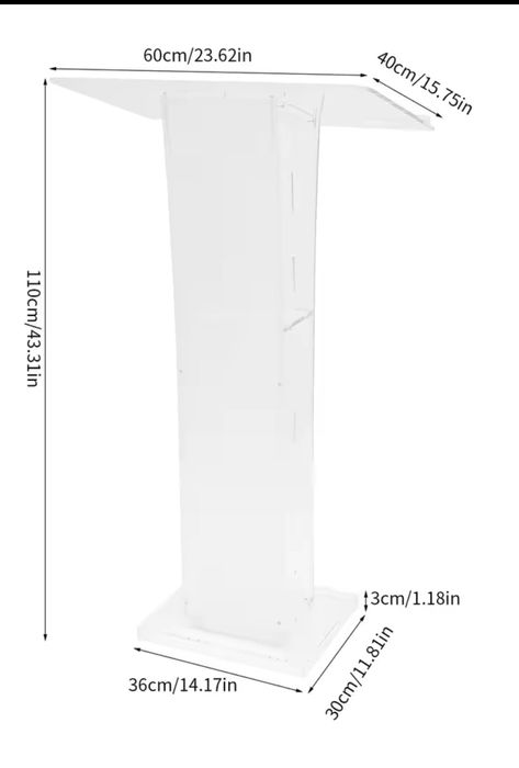 Púlpito em acrílico transparente