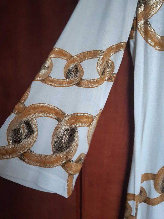 Biała Sukienka z wzorem roz. 36-38