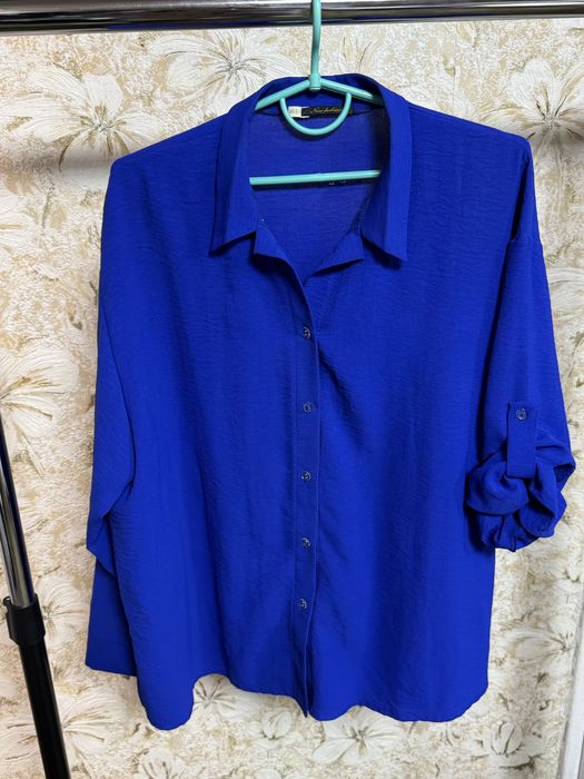 Костюм синій з креп-жатки