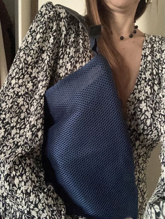 Saco azul com forro por dentro