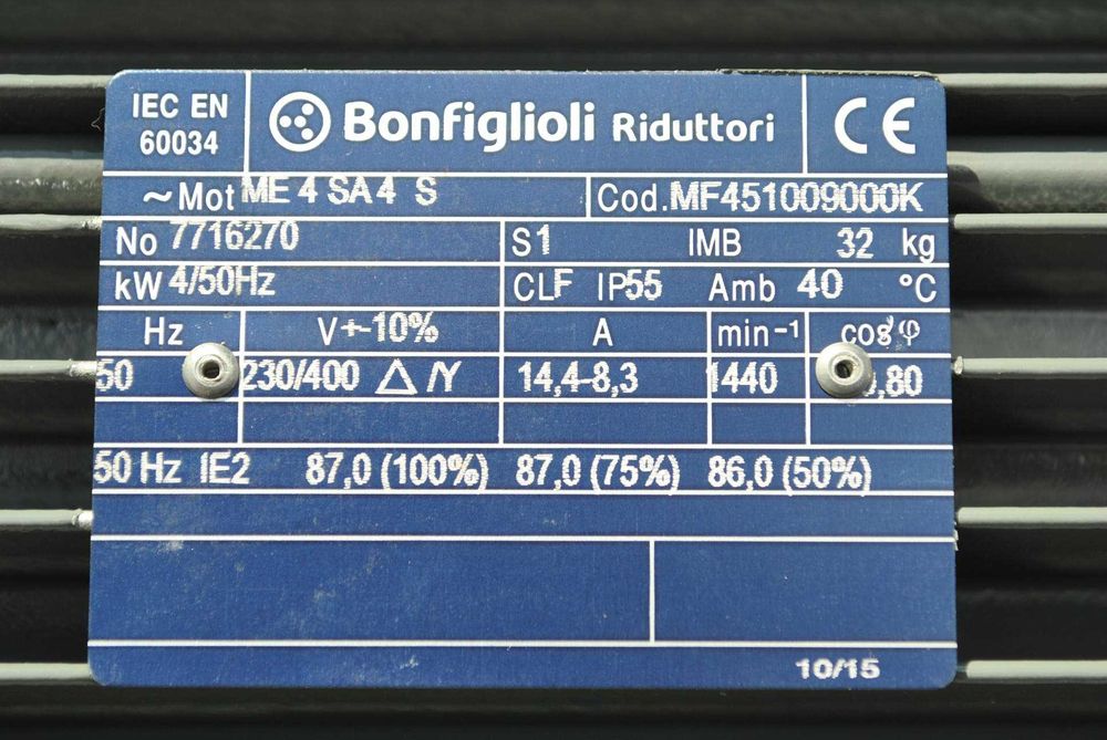 Motoreduktor 4kw. 160obr./min.. Firmy Bonfiglioli