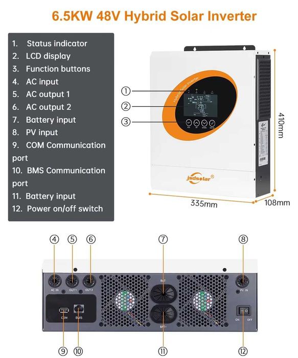 Inwerter Hybrydowy Off-Grid 12kW wiFi Mppt 2x7500W 160A 500V
