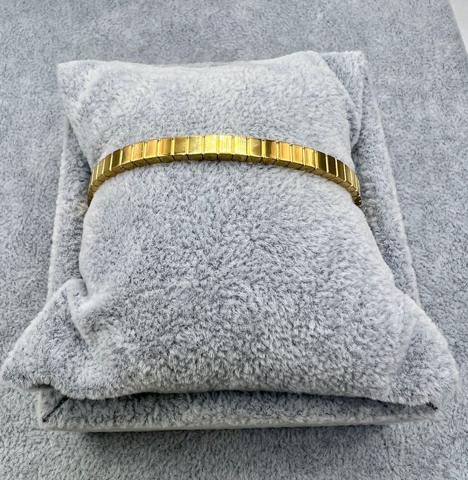 Bracelete Rígida Geométrica em Aço Inoxidável Banho Ouro 18k