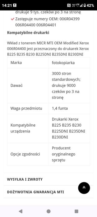 Toner do drukarek Xerox B230/B225/B235 czarny