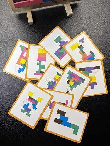 Puzzle Tetris 3D de Madeira Montessori (com Cartões) - NOVO