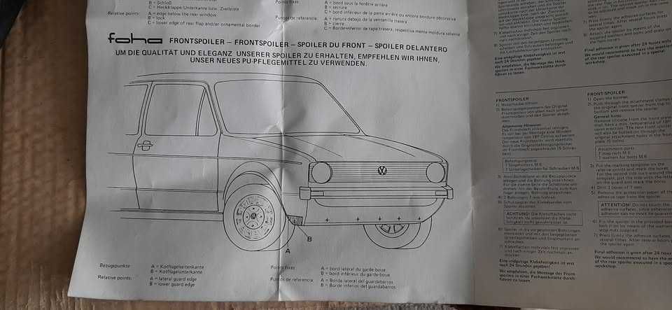 Spoiler Lip FOHA VW Golf 1