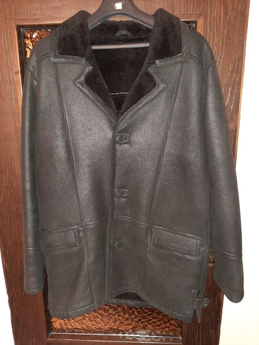 Kożuch męski czarny