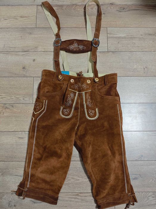 hans 50 р w 33 / 34 L шорти шкіряні коричневі баварські октоберфест