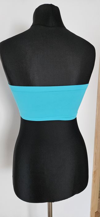 Niebieska opaska top croptop s - m jak nowy krotka bluzeczka z miseczk