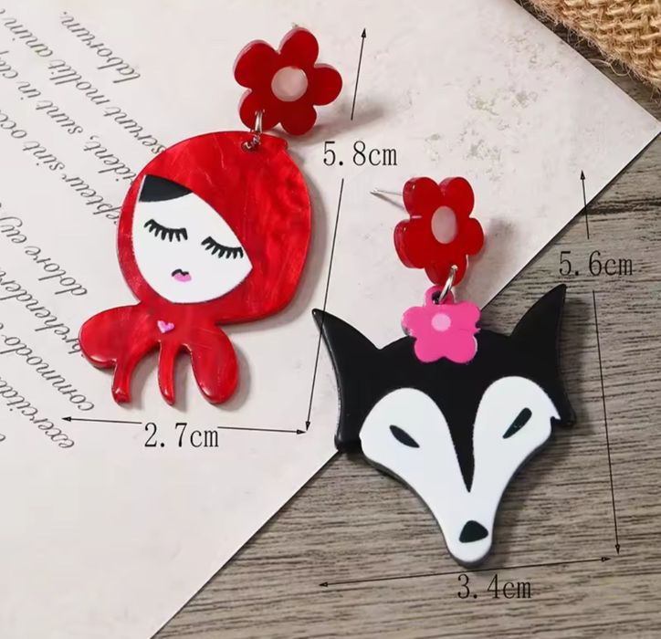 Kolczyki Czerwony kapturek, nowe