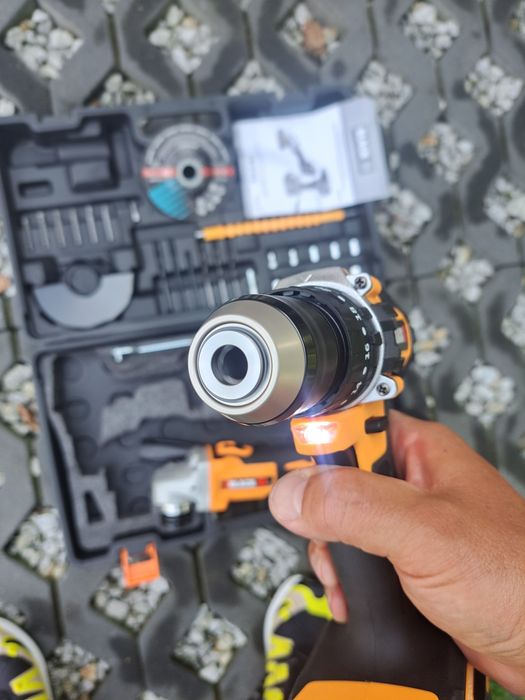 Zestaw BLACK szlifierka akumulatorowa  plus wkrętarka  2x aku  najwytr