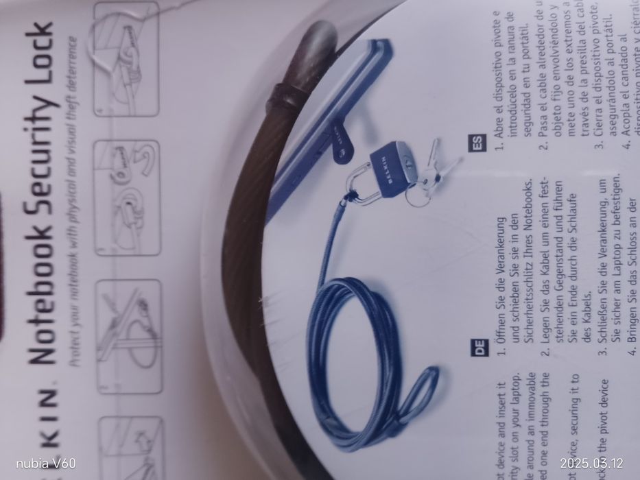 Тросик із замком до ноутбука BELKIN NOTEBOOK SECURITY LOCK (F8E550EA)