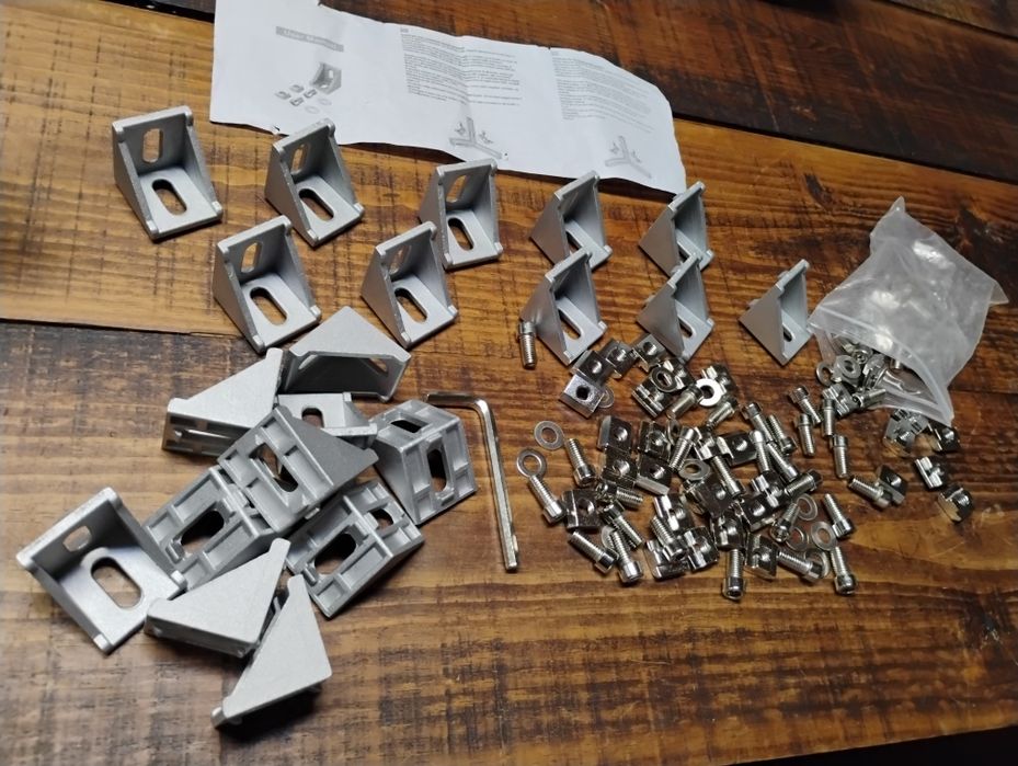 Caixilharia, suportes de canto de perfil de alumínio