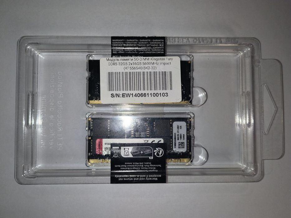 Kingston Fury Impact DDR5 32GB (2x16GB) 5600MHz SO-DIMM