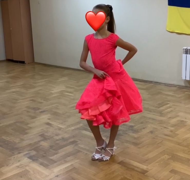 Турнірна сукня для бальних танців з 2 спідницями