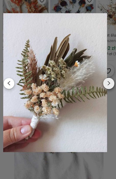 Butonierka oliwkowa naturalna