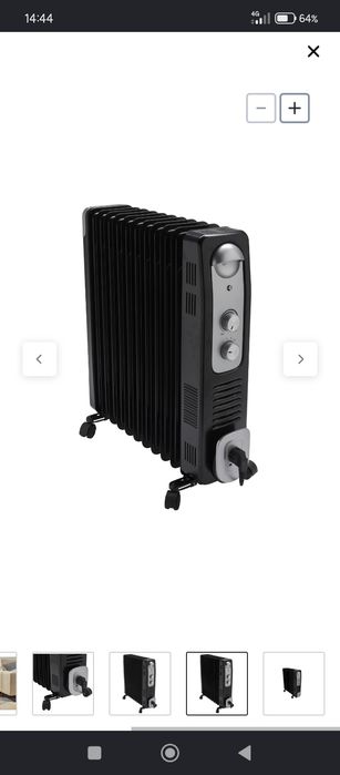Aquecedor de óleo Equation com tampa traseira 2900W Turbo preto
