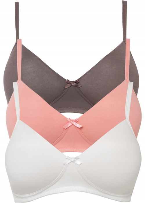 B.P.C 3-pak biustonoszy usztywnianych bawełnianych ^90B