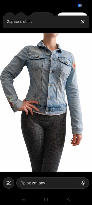 Kurtka jeansowa ręcznie malowana