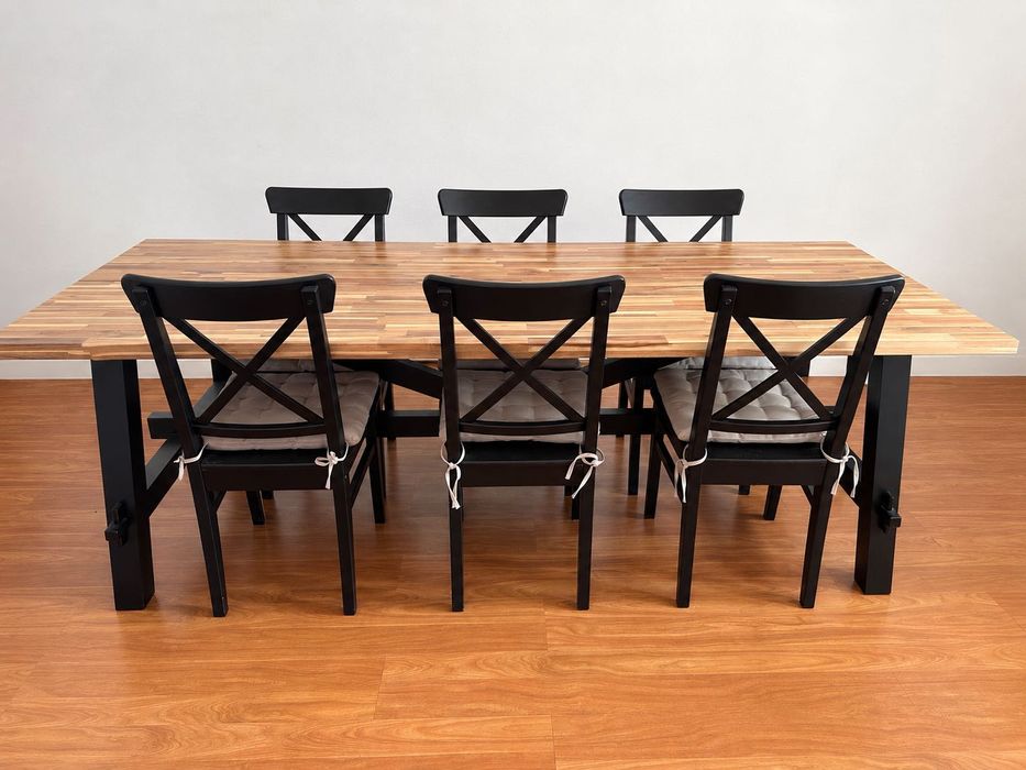 Vendo conjunto mesa SKOSTA e 6 cadeiras ROSENTORP IKEA