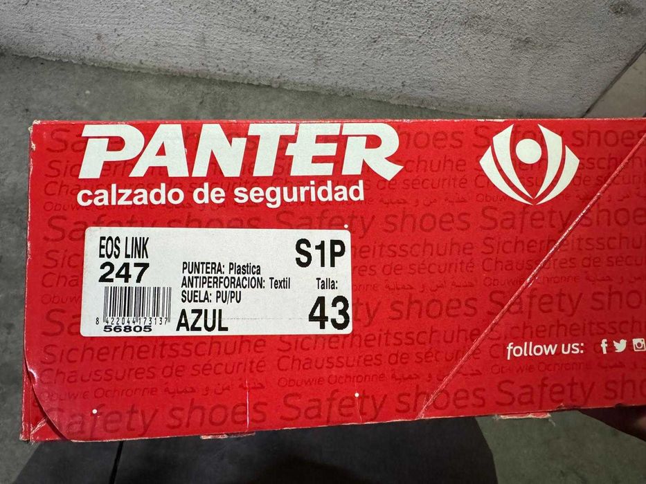 Sapatos de Segurança em Camurça | Número 43 EUR | Marca Panter