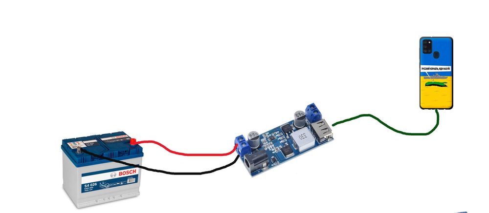 Універсальний перетворювач напруги  DC-DC 24V/12V To 5V, USB зарядка