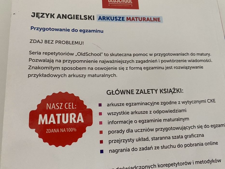 Oldschool Język Angielski Arkusze Maturalne Matura przygotowanie