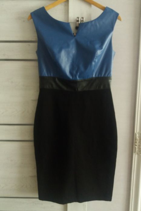 Платье трикотаж экокожа