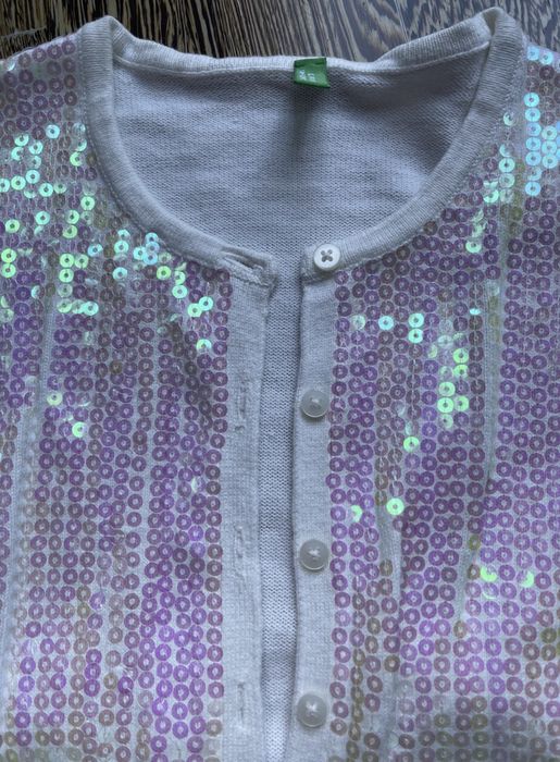 Benetton sweter cekiny roz. 150 cm