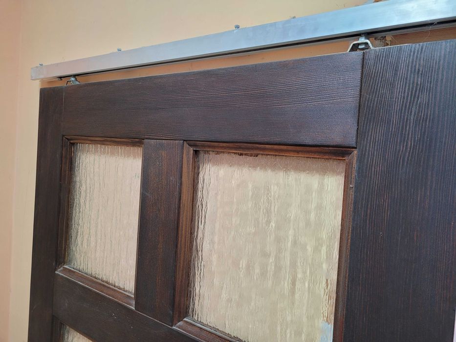 Drzwi sosnowe przesuwne zestaw