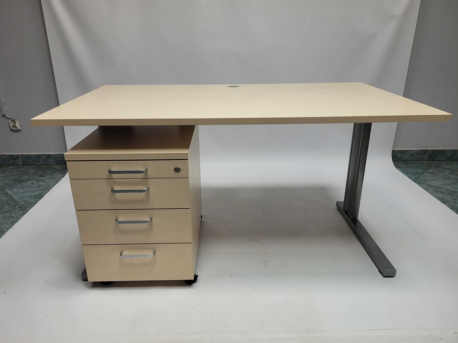 Zestaw mebli Maro brzoza polarna (biurko 140x80 + kontener)-duża ilość