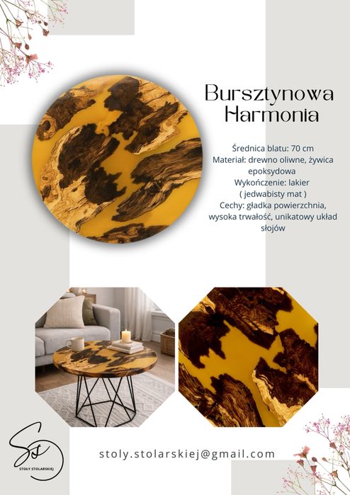 Stolik kawowy  z żywicy epoksydowej